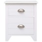 Comodino Bianco 38x28x45 cm in Legno di Paulownia Comodino Bianco 38x28x45 cm in Legno di Paulownia