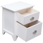 Comodino Bianco 38x28x45 cm in Legno di Paulownia Comodino Bianco 38x28x45 cm in Legno di Paulownia