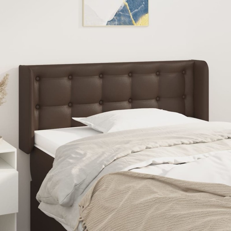 Testiera ad Orecchio Marrone 83x16x78/88 cm in Similpelle Testiera ad Orecchio Marrone 83x16x78/88 cm in Similpelle