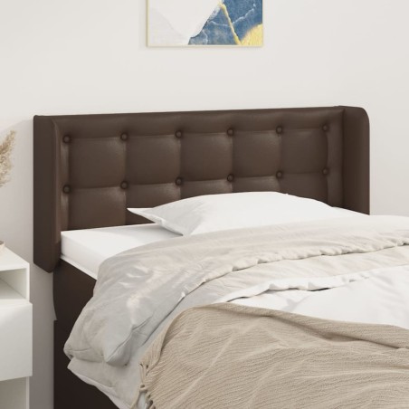 Testiera ad Orecchio Marrone 83x16x78/88 cm in Similpelle