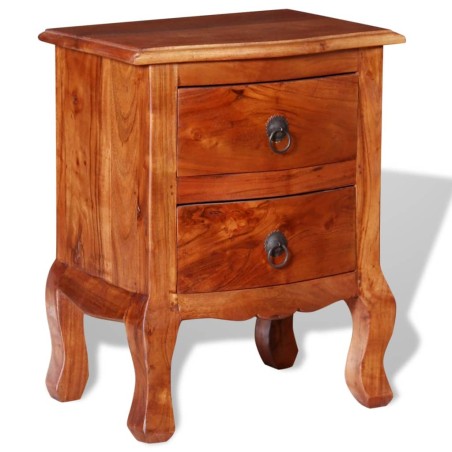 vidaXL Comodino con Cassetti in Legno Massello di Acacia