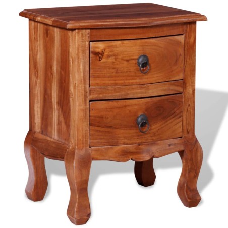 vidaXL Comodino con Cassetti in Legno Massello di Acacia