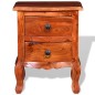 vidaXL Comodino con Cassetti in Legno Massello di Acacia vidaXL Comodino con Cassetti in Legno Massello di Acacia