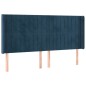 Testiera ad Orecchio Blu Scuro 203x23x118/128 cm in Velluto