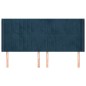 Testiera ad Orecchio Blu Scuro 203x23x118/128 cm in Velluto
