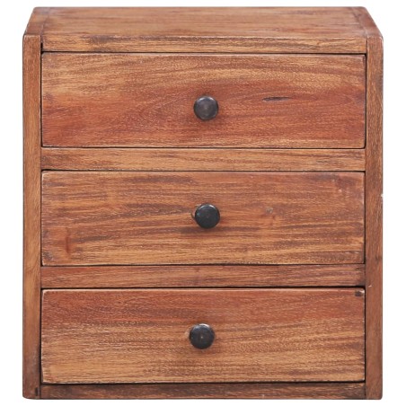 Comodino con 3 Cassetti 35x25x35 cm Legno Massello di Recupero