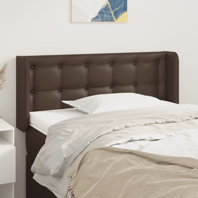 Testiera ad Orecchio Marrone 103x16x78/88 cm in Similpelle Testiera ad Orecchio Marrone 103x16x78/88 cm in Similpelle