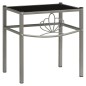 Comodino Grigio e Nero 42,5x33x44,5 cm in Metallo e Vetro Comodino Grigio e Nero 42,5x33x44,5 cm in Metallo e Vetro