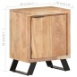 Comodino 40x30x50 cm in Legno Massello di Acacia con Bordi Vivi Comodino 40x30x50 cm in Legno Massello di Acacia con Bordi Vivi