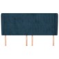 Testiera ad Orecchio Blu Scuro 203x23x118/128 cm in Velluto