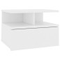 Comodino Pensile Bianco 40x31x27 cm in Legno Multistrato Comodino Pensile Bianco 40x31x27 cm in Legno Multistrato