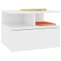 Comodino Pensile Bianco 40x31x27 cm in Legno Multistrato Comodino Pensile Bianco 40x31x27 cm in Legno Multistrato