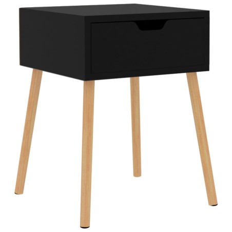 Comodino Nero Lucido 40x40x56 cm in Truciolato