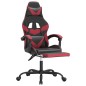 Sedia da Gaming con Poggiapiedi Nero e Rosso Vino in Similpelle Sedia da Gaming con Poggiapiedi Nero e Rosso Vino in Similpelle