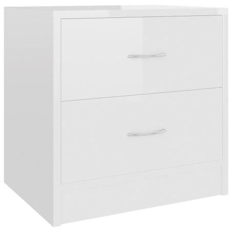 Comodino Bianco Lucido 40x30x40 cm in Truciolato