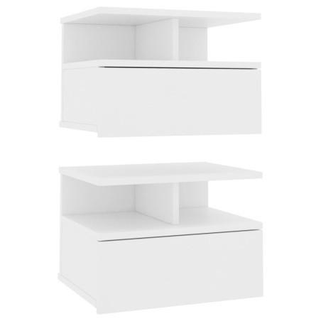 Comodini Pensili 2 pz Bianco 40x31x27 cm in Truciolato