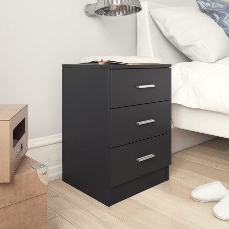 Comodini 2 pz Nero 38x35x56 cm in Truciolato