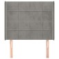 Testiera ad Orecchio Grigio Chiaro 93x16x118/128 cm in Velluto Testiera ad Orecchio Grigio Chiaro 93x16x118/128 cm in Velluto