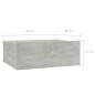 Comodino Pensile Grigio Cemento 40x30x15 cm Truciolato Comodino Pensile Grigio Cemento 40x30x15 cm Truciolato