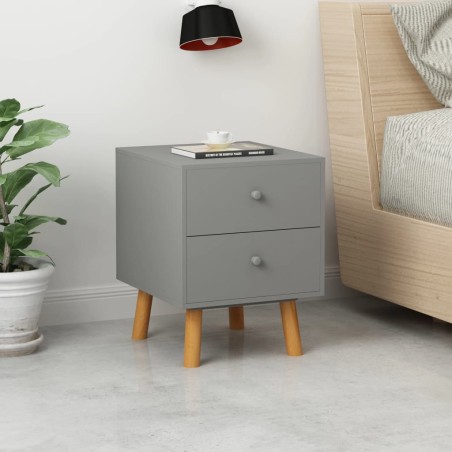 vidaXL Comodini 2 pz Grigi 40x30x50 cm Legno Massello di Pino