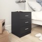 Comodino Nero 38x35x56 cm in Truciolato Comodino Nero 38x35x56 cm in Truciolato