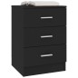 Comodino Nero 38x35x56 cm in Truciolato Comodino Nero 38x35x56 cm in Truciolato