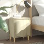 Comodini con Gambe in Legno Massello 2 pz Rovere 40x30x50 cm Comodini con Gambe in Legno Massello 2 pz Rovere 40x30x50 cm