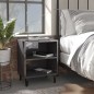 Comodini con Gambe in Metallo 2 pz Grigio Lucido 40x30x50 cm Comodini con Gambe in Metallo 2 pz Grigio Lucido 40x30x50 cm