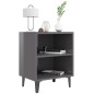Comodini con Gambe in Metallo 2 pz Grigio Lucido 40x30x50 cm Comodini con Gambe in Metallo 2 pz Grigio Lucido 40x30x50 cm