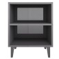 Comodini con Gambe in Metallo 2 pz Grigio Lucido 40x30x50 cm Comodini con Gambe in Metallo 2 pz Grigio Lucido 40x30x50 cm