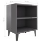 Comodini con Gambe in Metallo 2 pz Grigio Lucido 40x30x50 cm Comodini con Gambe in Metallo 2 pz Grigio Lucido 40x30x50 cm