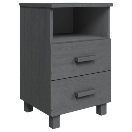 Comodino HAMAR Grigio Scuro 40x35x62 cm Legno Massello di Pino