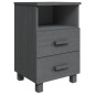 Comodino HAMAR Grigio Scuro 40x35x62 cm Legno Massello di Pino