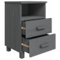 Comodino HAMAR Grigio Scuro 40x35x62 cm Legno Massello di Pino