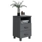 Comodino HAMAR Grigio Scuro 40x35x62 cm Legno Massello di Pino