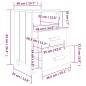 Comodino HAMAR Grigio Scuro 40x35x62 cm Legno Massello di Pino