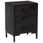 Comodino Nero 40x30x55 cm Legno Massello di Pino Riciclato Comodino Nero 40x30x55 cm Legno Massello di Pino Riciclato