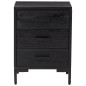 Comodino Nero 40x30x55 cm Legno Massello di Pino Riciclato Comodino Nero 40x30x55 cm Legno Massello di Pino Riciclato