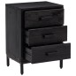 Comodino Nero 40x30x55 cm Legno Massello di Pino Riciclato Comodino Nero 40x30x55 cm Legno Massello di Pino Riciclato