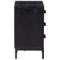 Comodino Nero 40x30x55 cm Legno Massello di Pino Riciclato Comodino Nero 40x30x55 cm Legno Massello di Pino Riciclato