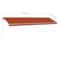 vidaXL Tenda da Sole Autoportante Automatica 600x300cm Arancio Marrone vidaXL Tenda da Sole Autoportante Automatica 600x300cm Arancio Marrone