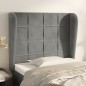Testiera ad Orecchio Grigio Chiaro 93x23x118/128 cm in Velluto Testiera ad Orecchio Grigio Chiaro 93x23x118/128 cm in Velluto