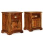 Comodini Set 2 pz 40x30x50 cm in Legno Massello di Sheesham Comodini Set 2 pz 40x30x50 cm in Legno Massello di Sheesham