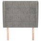 Testiera ad Orecchio Grigio Chiaro 93x23x118/128 cm in Velluto Testiera ad Orecchio Grigio Chiaro 93x23x118/128 cm in Velluto