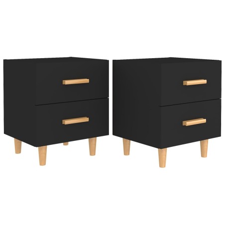 Comodini 2 pz Neri 40x35x47,5 cm
