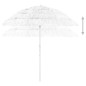 Ombrellone da Spiaggia Hawaii Bianco 240 cm Ombrellone da Spiaggia Hawaii Bianco 240 cm