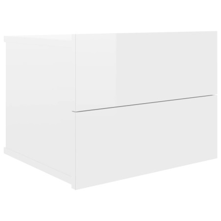 Comodino Bianco Lucido 40x30x30 cm in Truciolato