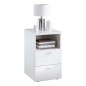 FMD Comodino con 2 Cassetti Bianco Lucido FMD Comodino con 2 Cassetti Bianco Lucido