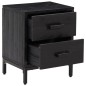 Comodino Nero 36x30x45 cm Legno Massello di Pino Riciclato Comodino Nero 36x30x45 cm Legno Massello di Pino Riciclato