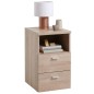 FMD Comodino con 2 Cassetti e Scomparto Aperto Rovere FMD Comodino con 2 Cassetti e Scomparto Aperto Rovere